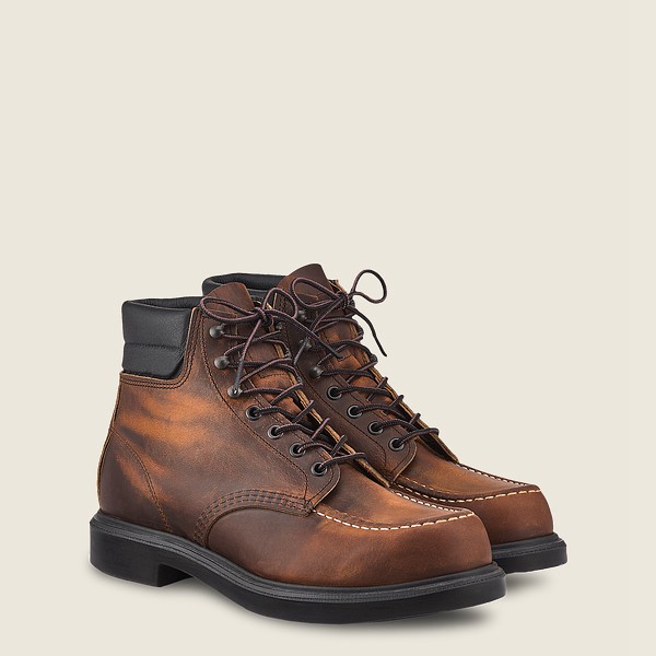 Botas Red Wing Heritage Hombre Marrom Oscuro - Classic Supersole - 6-Inchr Rough & Tough Cuero - 284